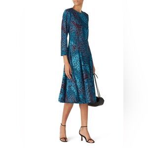 Natori Blue and Purple Long Sleeve Dress